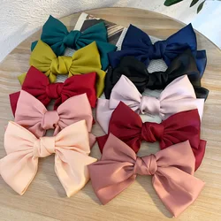 New Fashion Girls Hair Clip Big Bows Hair Ribbon Trendy Ladies Satin Hair Clip Girl Ponytail Cute Barrette Hair Accessories