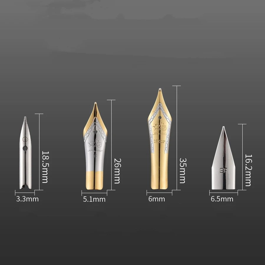 1Pcs Jinhao Original Nib สำหรับปากกาน้ำพุ,18KGP M, 0.38มม.,F EF Tip Ink ปากกาอุปกรณ์เสริม Converter A6431