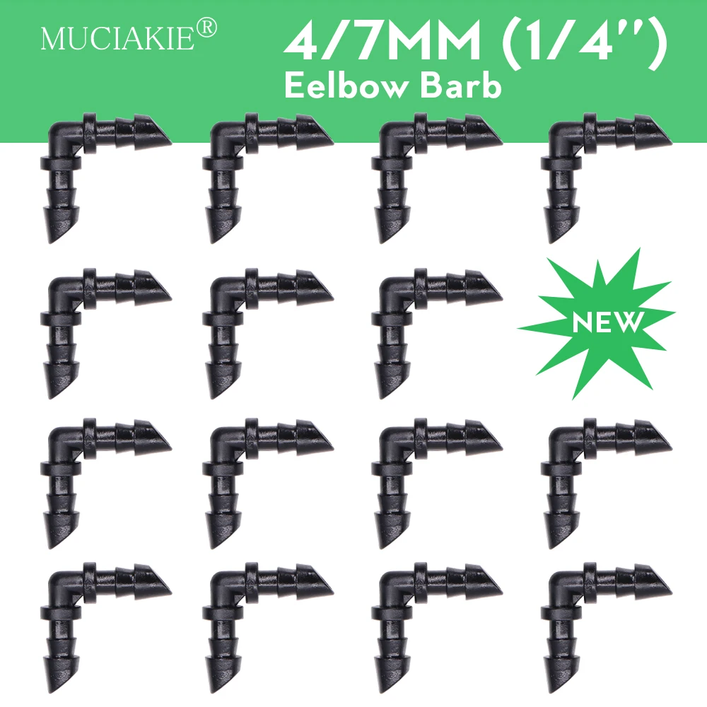 

MUCIAKIE 50-2000 шт. 4/7 мм угловой колючий соединитель 1/4 дюйма микротрубка для орошения воды соединитель угол изгиба фитинг 90 градусов