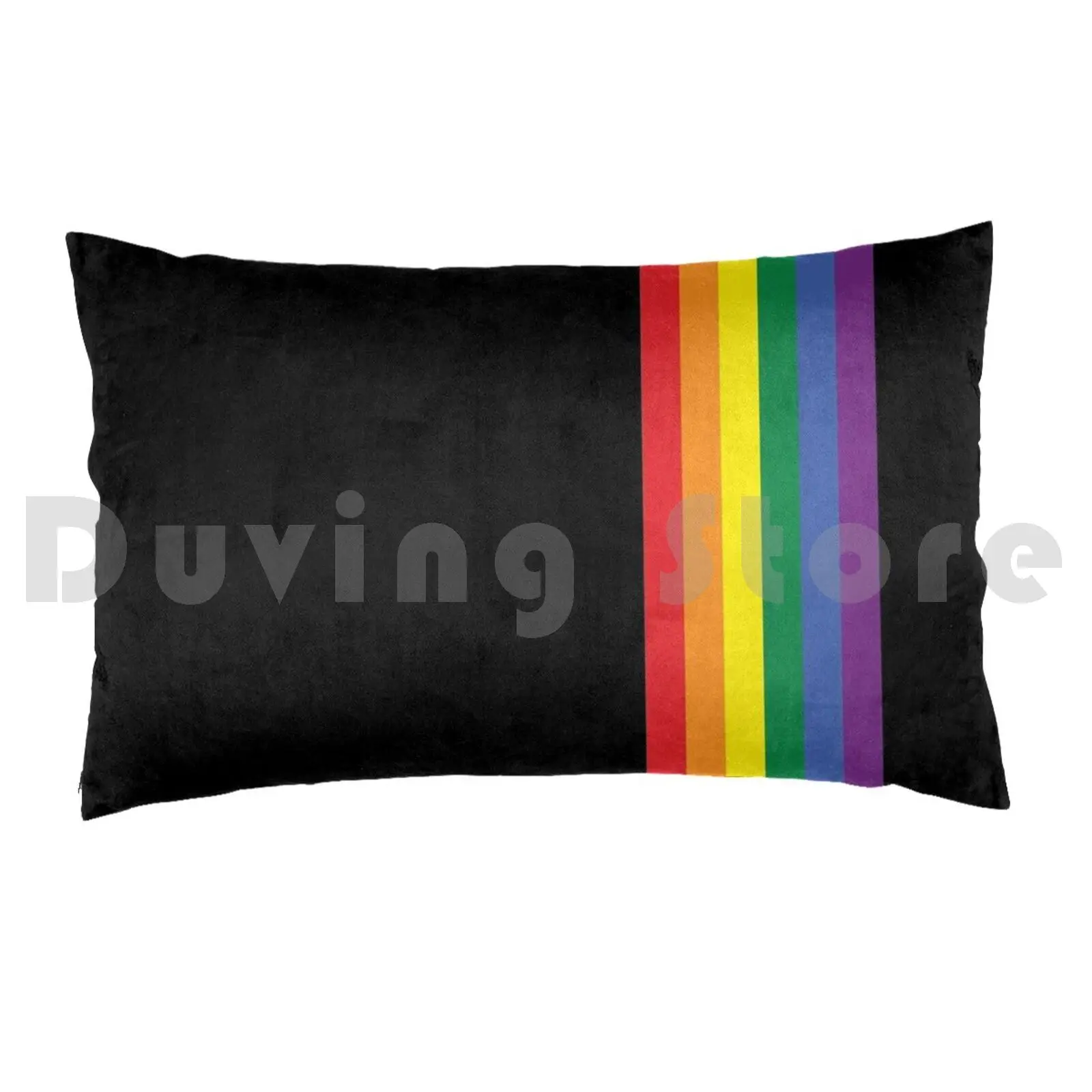 ปลอกหมอนลายริ้วสีรุ้งพิมพ์ลาย50x75ลาย Rainbow Pride Strip Pride ricaso