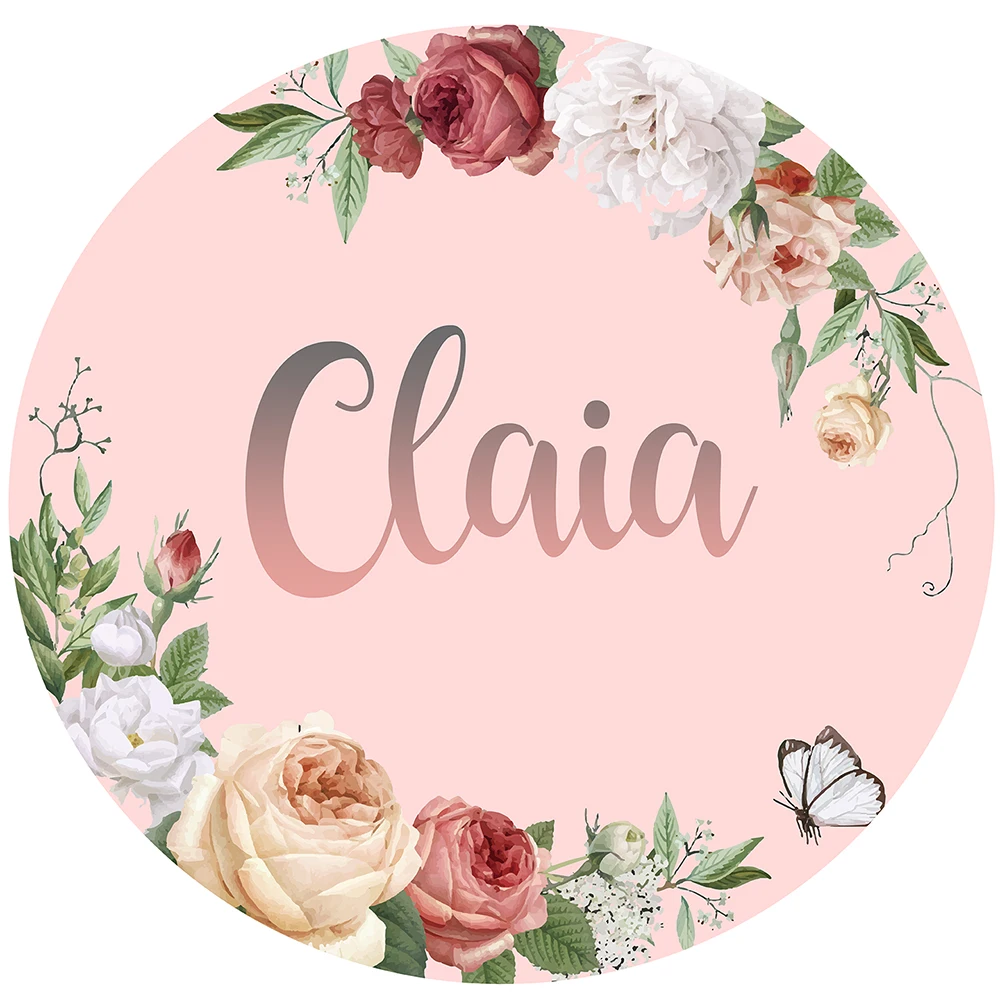 BEIPOTO свадебный цветок фон свадебный душ вечерние украшения круглый фон цветочный розовый фон для фотографий детей с возможностью нанесения собственной фотографии логотипа Y-01