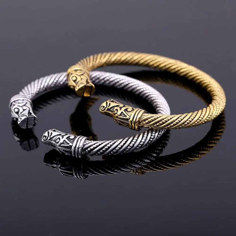Dragon Viking Bangle Vintage Cuff Bracelet Bangle for Men Women Unisex Jewelry Statement Nail Bangle 3288