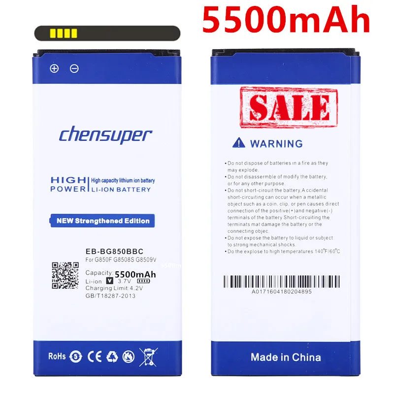 chensuper  2020 New 5500mAh EB-BG850BBC Battery for Samsung Galaxy Alpha G850F G8508S G8509V G850 G8508 G850T G850V G850M G850A