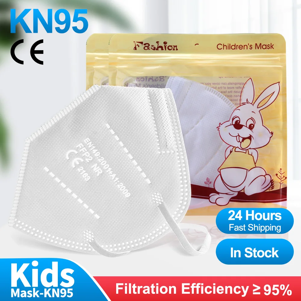 Mascarilla FFP2 reutilizable para niños, máscara aprobada, kn95, 10-100 Uds.