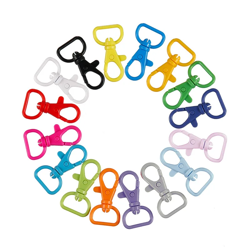 Wholesale 200Pcs/Pack D Ring Swivel Snap Hook 17mm Lobster Clasp POM Plastic 16 Colors Keychain Dog Collar Handmade