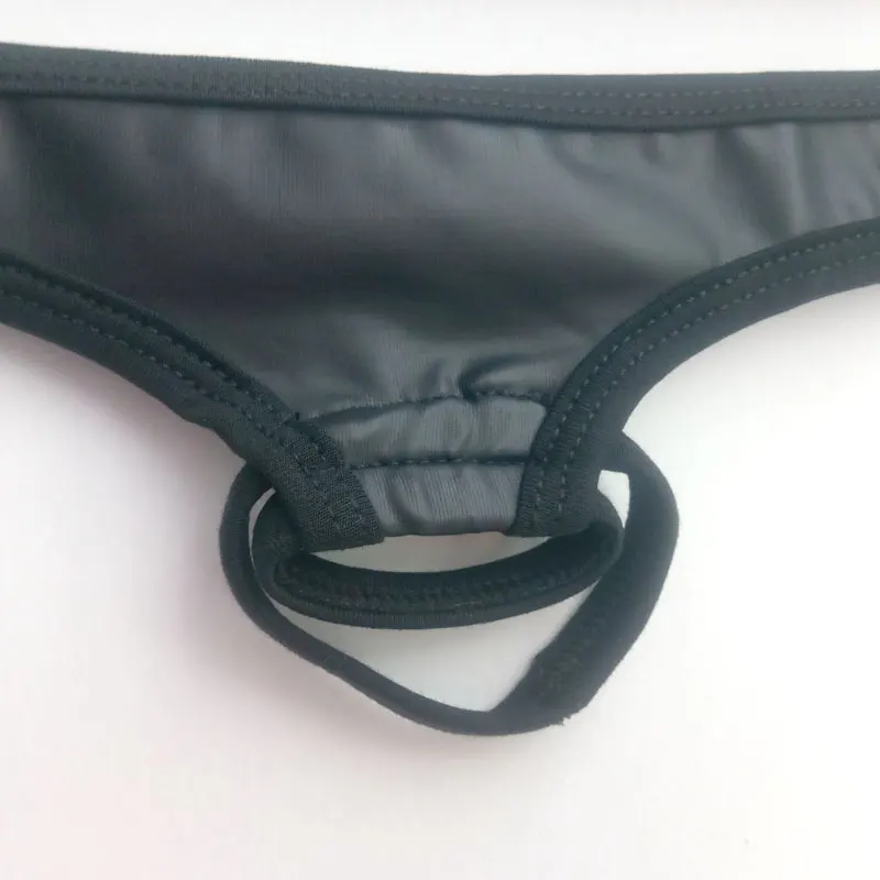 Sexy PU Gay Underwear Jockstrap Thong Men Cock Ring Open Crotch G Strings Tangas Hombre Sexy Cockring Enlargement Penis Ring M11