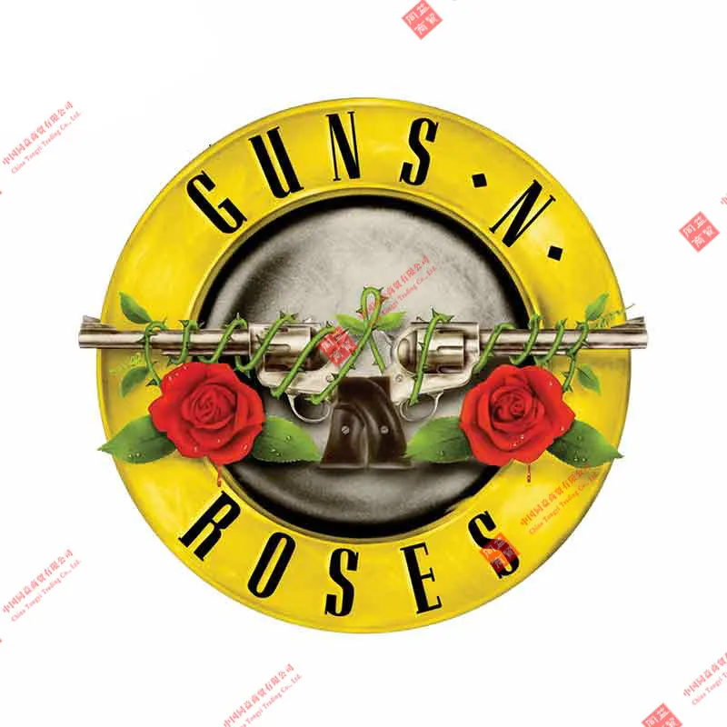 Personalized Guns N Roses Sign Badge Brand Car Sticker Motorcycle Decals Laptop Trolley Case RV Wall Stickers PVC Vinyl Stickers