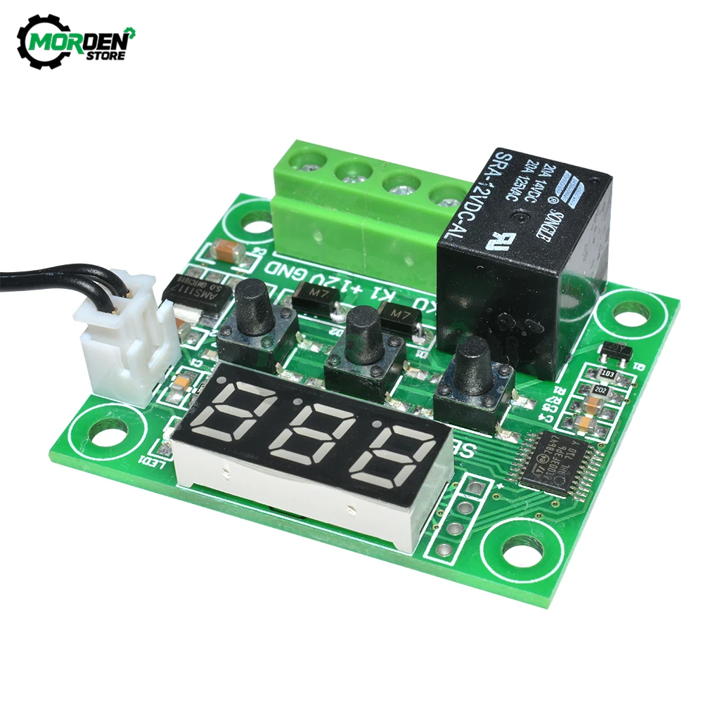 W1209 DC12V Termostato Digital LED controlador de temperatura termómetro interruptor + Shell acrílico Thermo Contro con NTC Cable Sensor