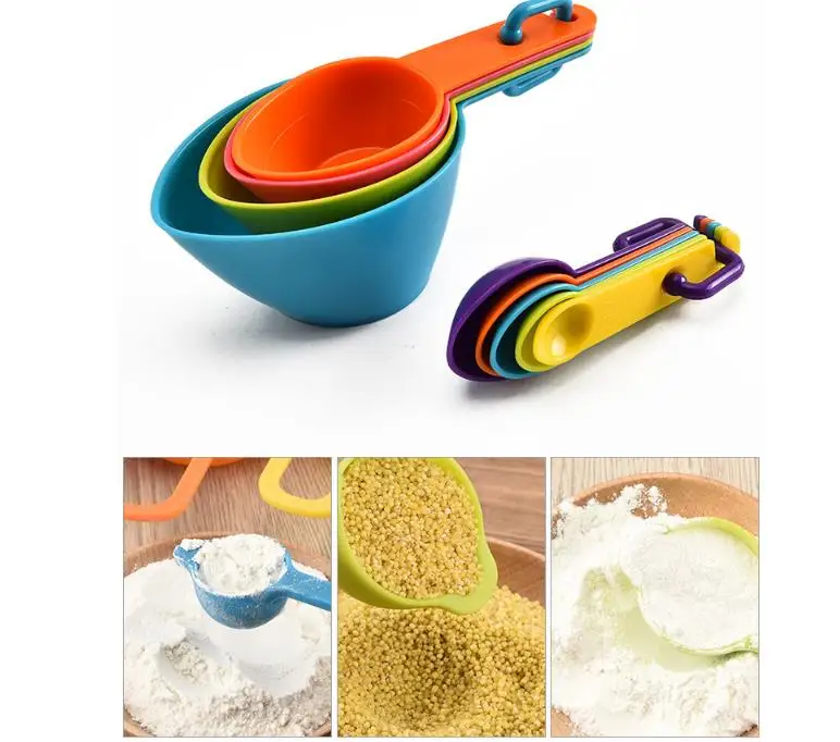 

Plastic Measuring Spoons Set Kitchen Measuring Cups for Dry Liquid Ingredients Wholesale Baking Utensil Tools SN3656