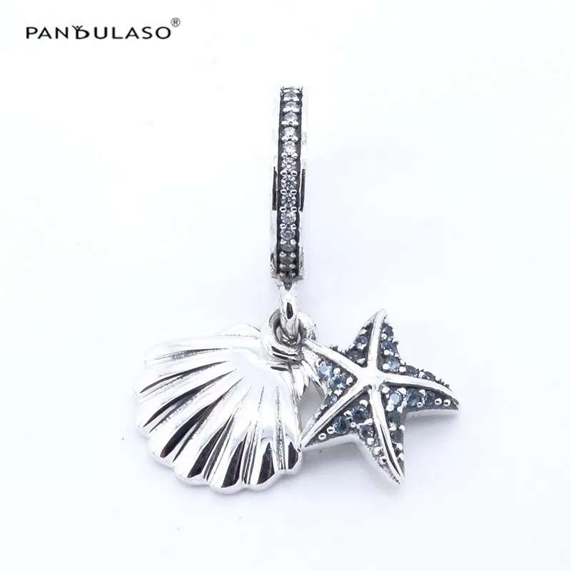 

Female Fashion Jewelry Tropical Starfish & Sea Shell Pendant Charm Fits Charms Bracelets For Woman Sterling Silver Jewelry