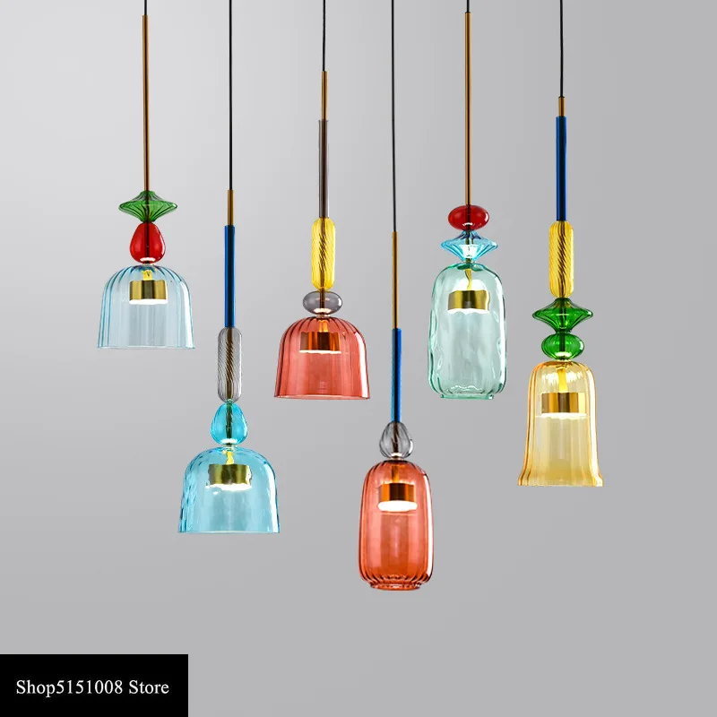 nordic candy pendant lights sala de estar moderna quarto quarto de crianca candeeiros de vidro decoracao para casa 01