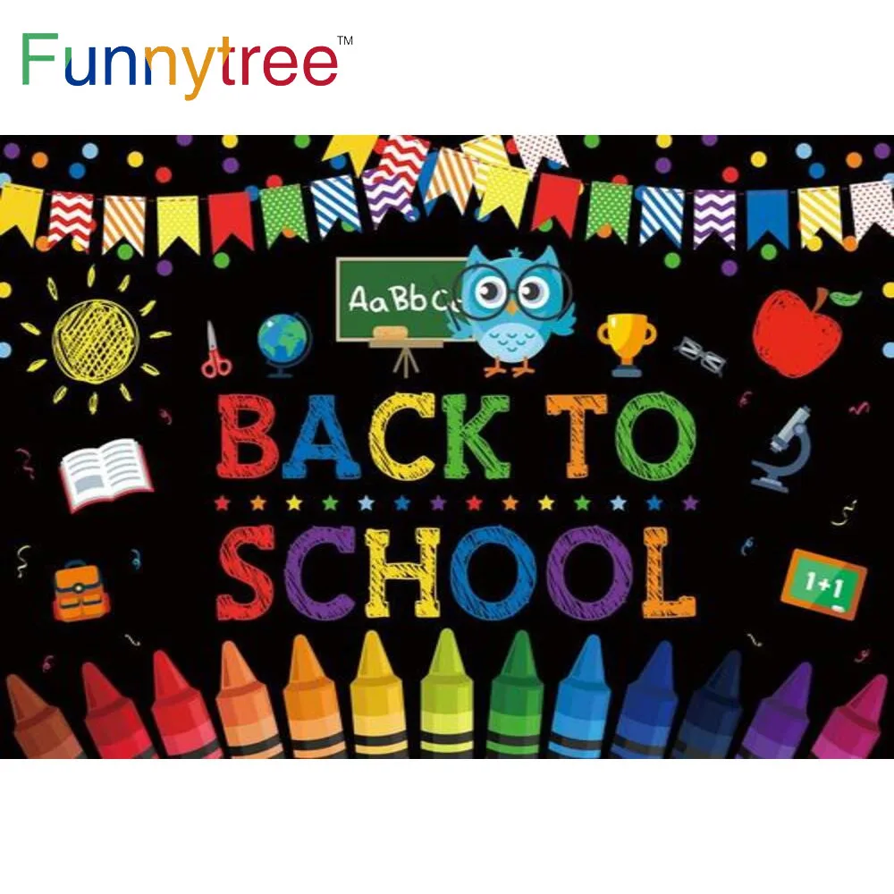 Funnytree Back To School Party Backdrop Kindergarten Student Children Blackboard Photo Studio Birthday Photography Photophone