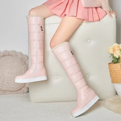 Nuovi stivali invernali con plateau impermeabili da donna comodi stivali da neve in peluche caldi con tacco piatto stivali alti alla coscia da donna moda donna 41 42