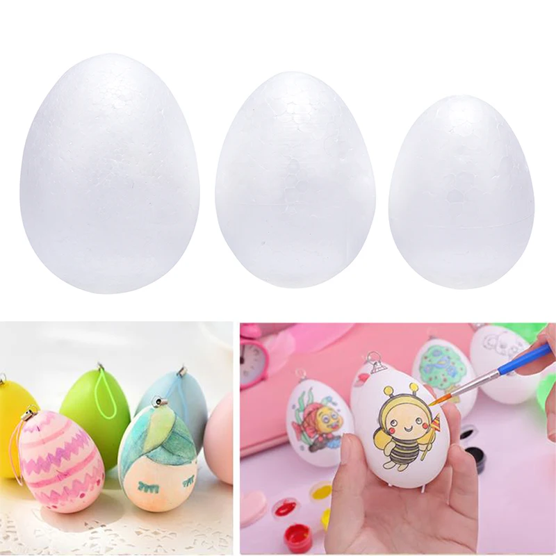 10PCS 3Sizes Easter Eggs Styrofoam Foam Ball Handmade DIY Craft Party Decorations Event Accessory Supplies