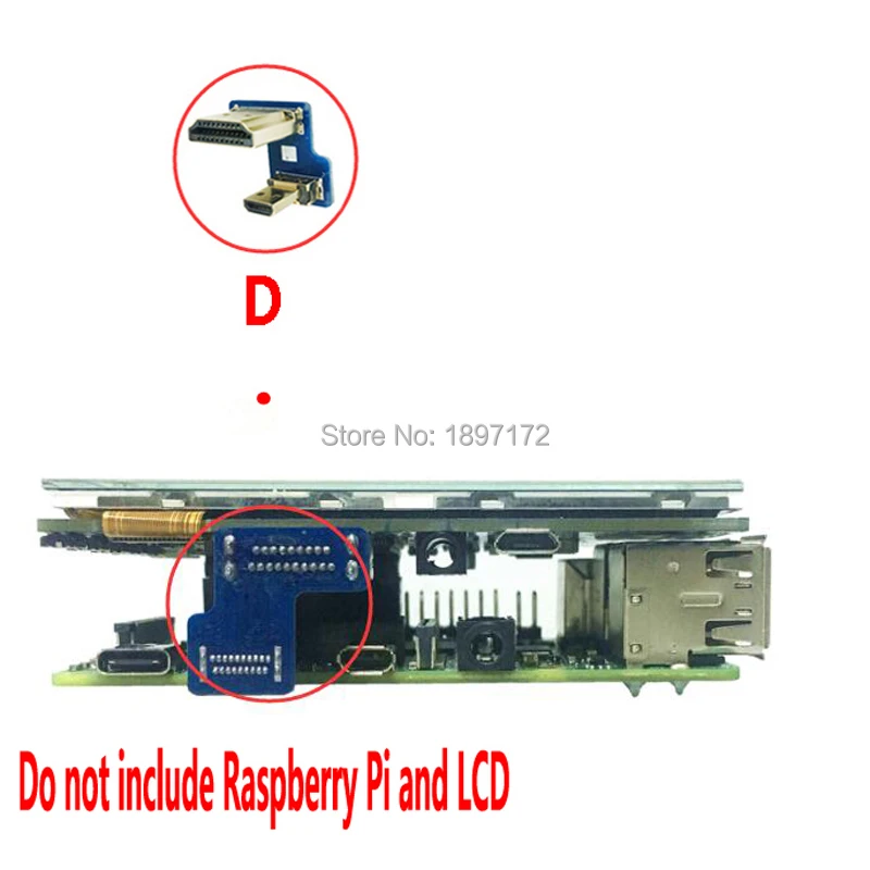 Raspberry Pi 4B model 3B+ LCD HDMI Adapter connector