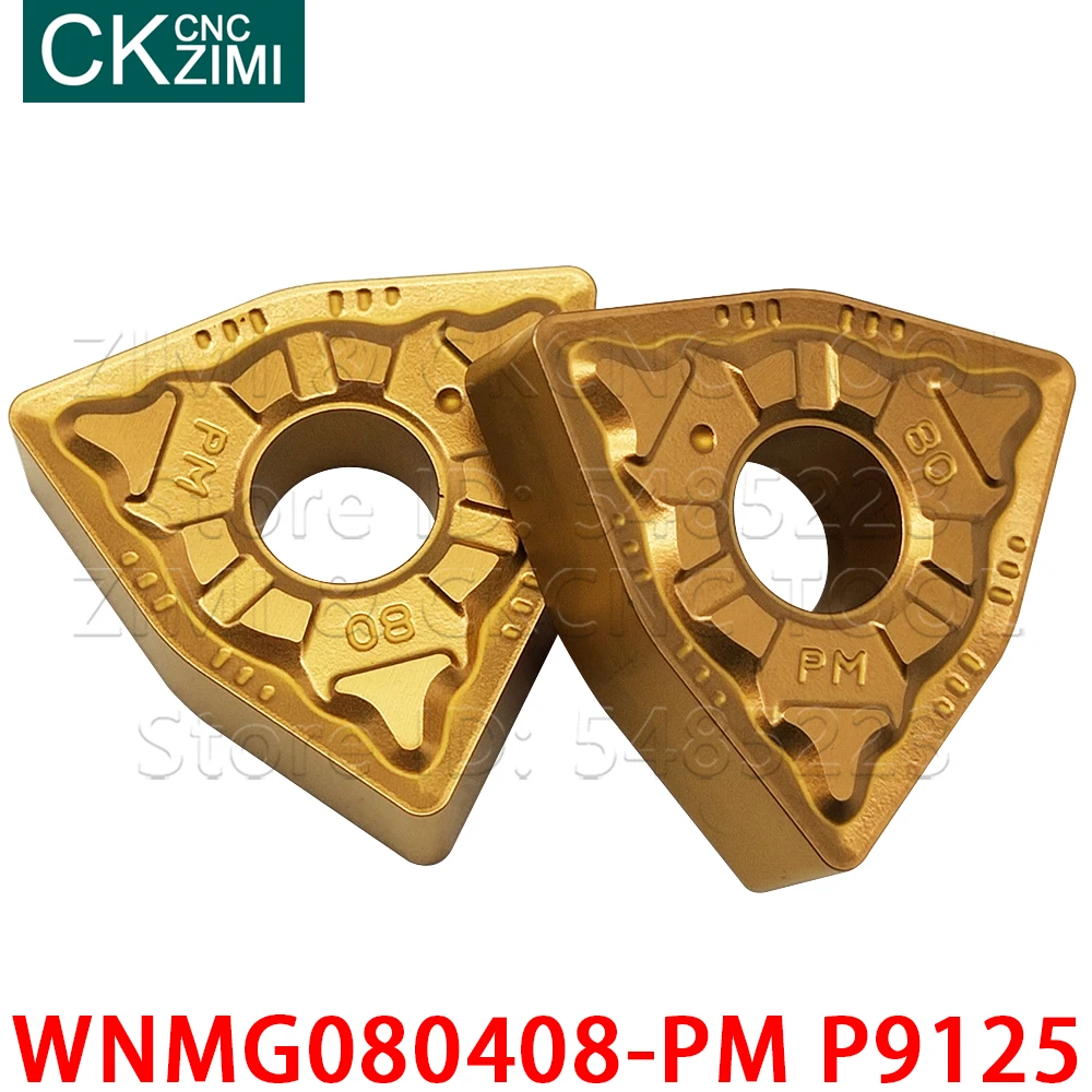 Wnmg 080408 pm WNMG080408-PM P9125超硬インサート外部切削旋削工具cnc木材旋削工具金属旋盤工具鋼