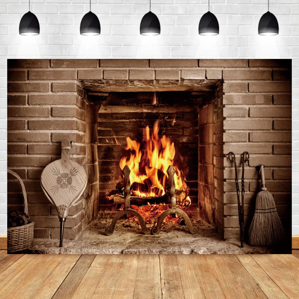 الفينيل خلفية للتصوير الطوب الموقد الخشب حرق النار البلاد خلفيات التصوير خلفية صورة المتصل استوديو الصور