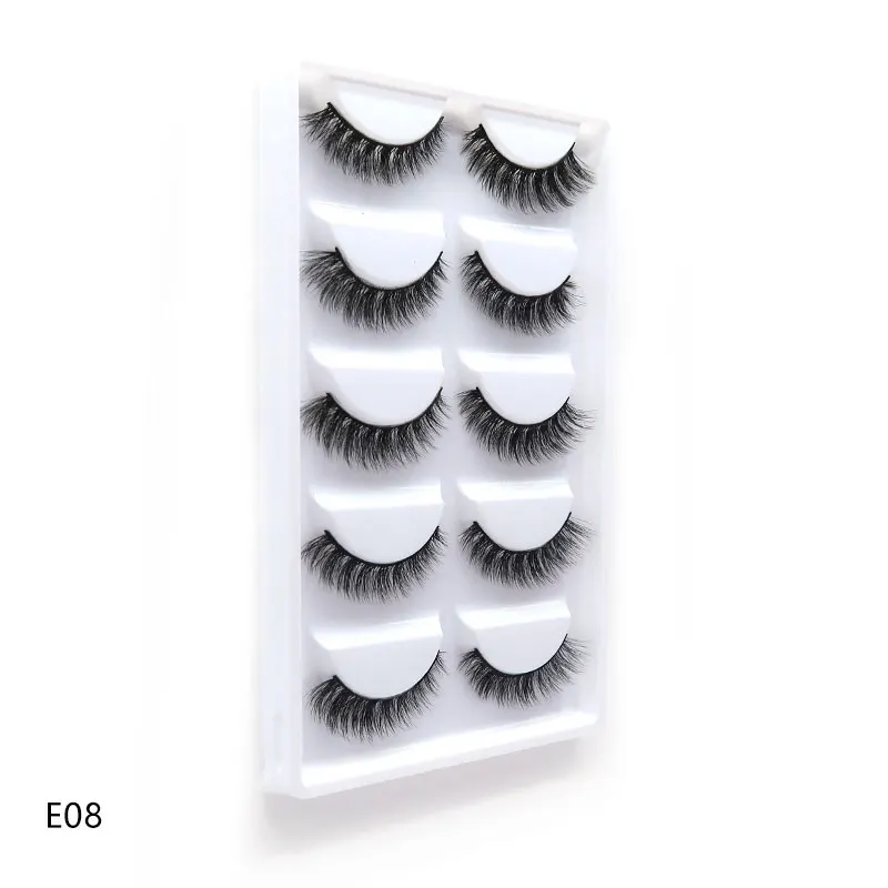 LTWEGO NEW 5Pairs 3D Faux Mink Eyelashes Natural Thick Long False Eyelash Dramatic Fake Lashes Makeup Extension Eyelashes Cilio