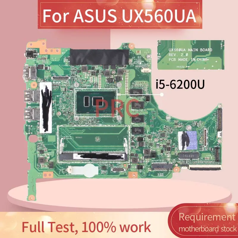 REV.2.0 For ASUS UX560UA  i5-6200U Notebook Mainboard SR2EY DDR3 Laptop motherboard