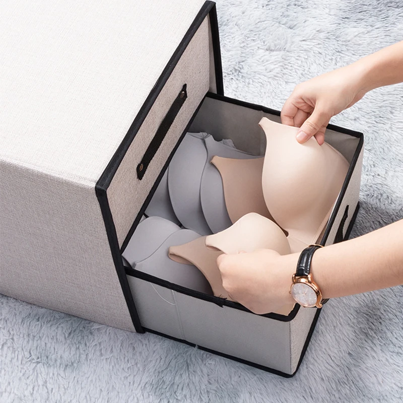 New Washable cotton Linen Storage Box Clothes Socks Toy Snacks Sundries Organizer Cosmetics Storage Basket Drawer Storage Box