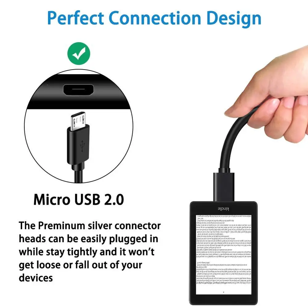 Cavo Micro USB da 6 piedi per Samsung, Tablet Fire, ereader Kindle, caricabatterie rapido Mini Stick TV, PS4, cavo di ricarica Android veloce per Xbox