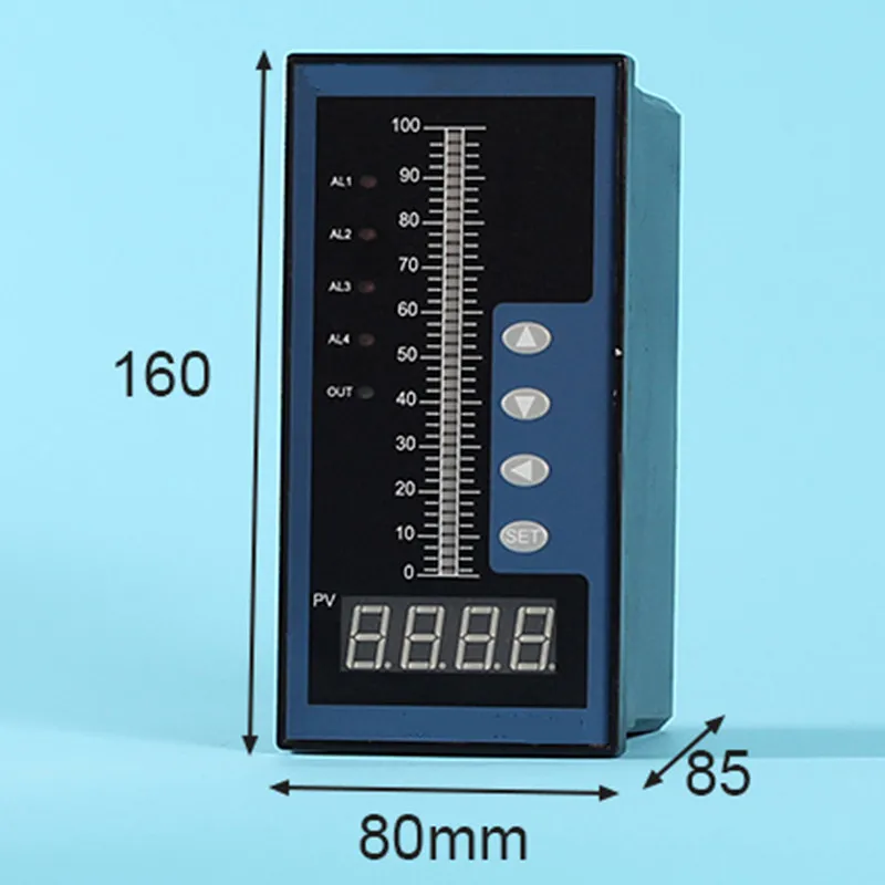 DC 4-20mA Input Water Liquid Level Pressure Controller Meter Gauge w 4 Ways Relay and DC24V Output LPG Level Sensor