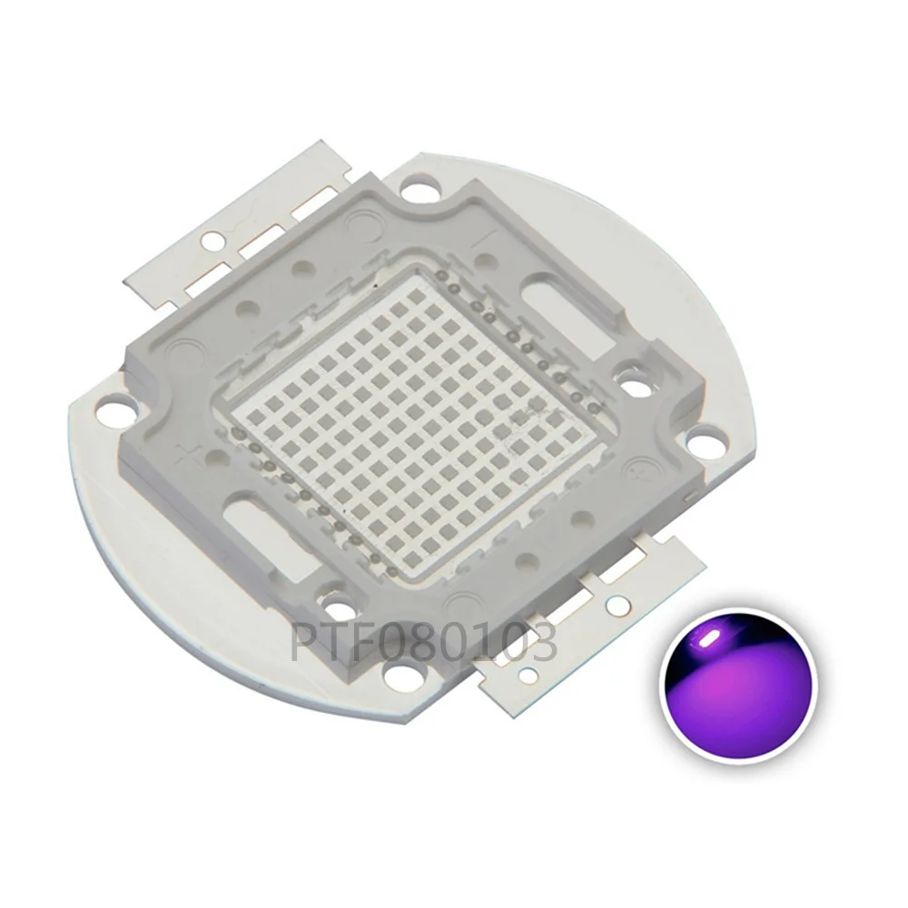 20W 30W 50W 100W High Power Light UV Purple LED 395nm Ultraviolet Bulbs Lamp Chips