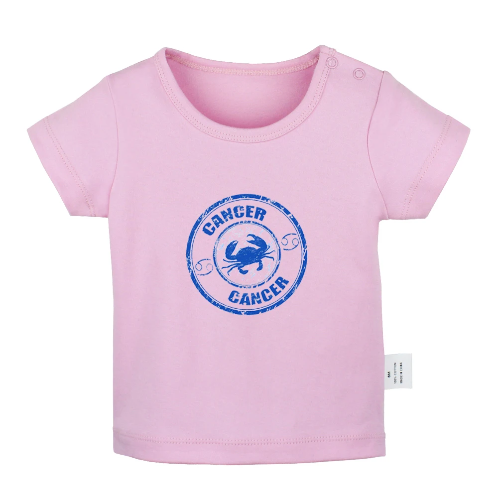 

Constellation Cancer Taurus Aquarius Design Newborn Baby T-shirts Toddler Graphic Solid Color Short Sleeve Tee Tops