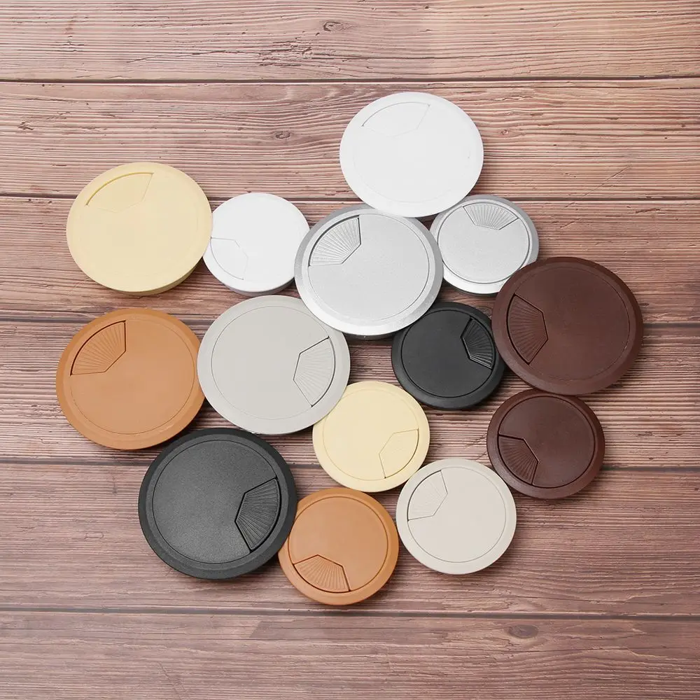 60/80mm Practical Round Organizer Office Cable Clamp Wire Hole Cover Computer Grommet Desk Table Cable Fastener Line Box