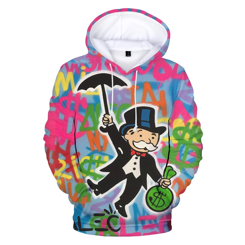 Monopoly Men Women 3D Printed Hoodies Alec Monopoly Money Wings Graphic Cool Fashion Long Sleeve Streetwear Hoodies Oversized