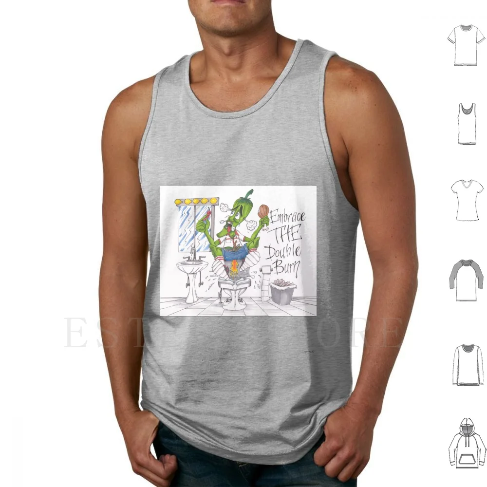 

Embrace The Double Burn! Tank Tops Vest Sleeveless Ghost Peppers Hot Peppers Jalapeno Peppers Burning Fire Spicy Peppers Hot