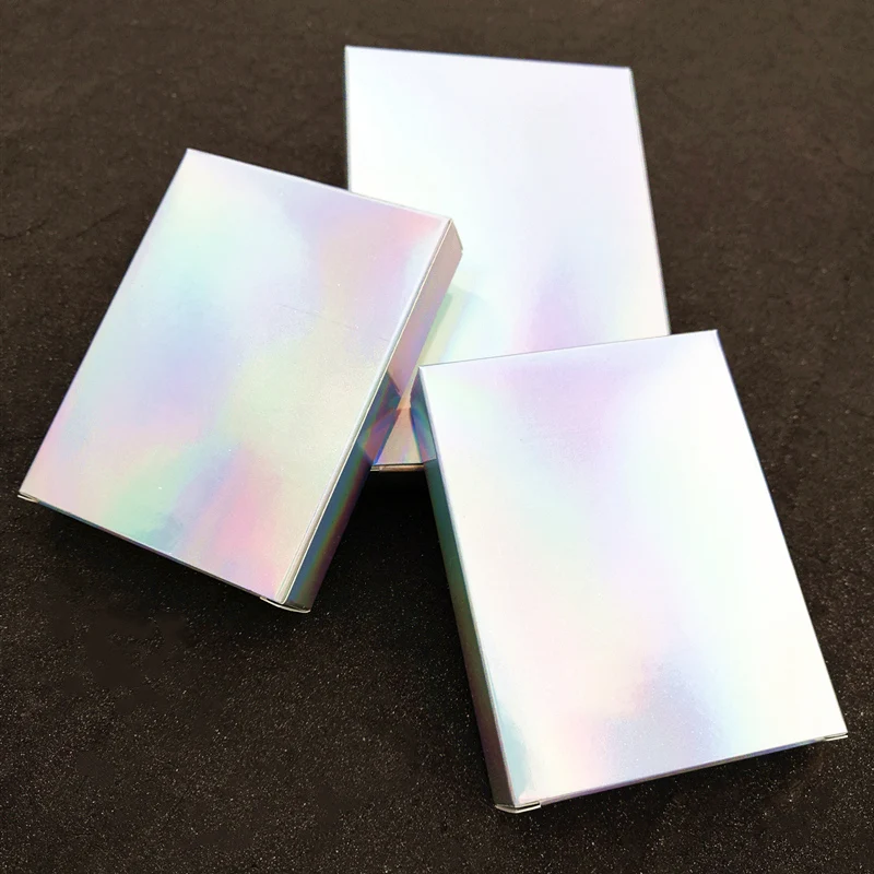 50 Pcs Holographic Gift Party Paper Box Laser Card Case Cartons Gift Boxes Cosmetics Package Deluxe  Kraft Paper gift box