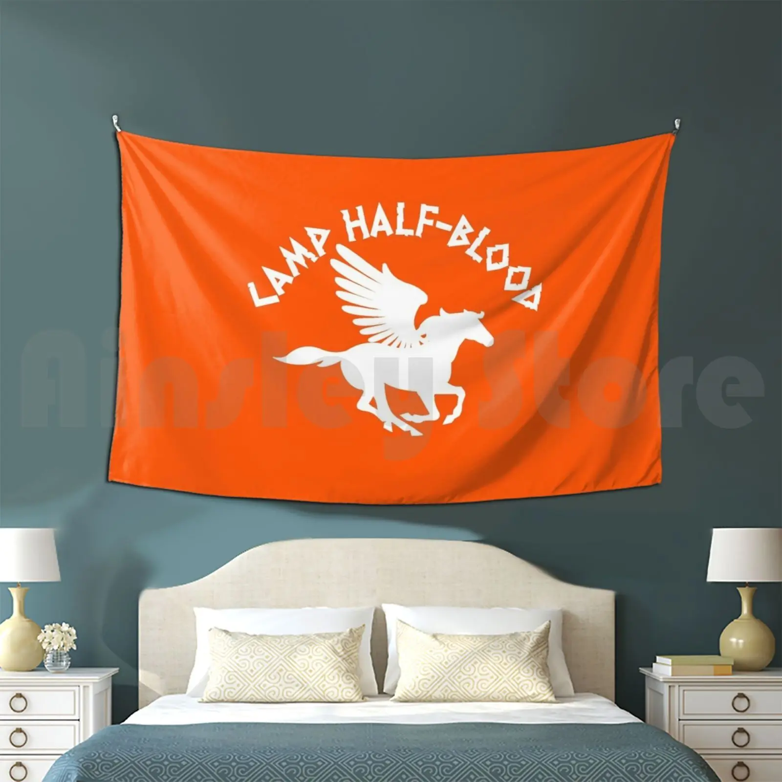 

Camp Half Blood Long Island Sound Перси Джексон # 9-го гобеленовый фон, настенный лагерь, полукровенный лагерь с горячим топом