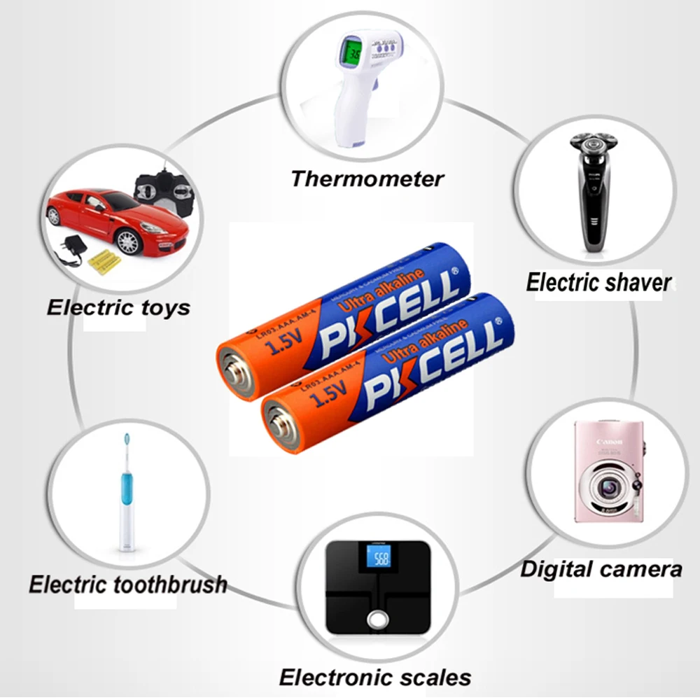 36 sztuk * PKCELL LR03 3A Baterias 1.5V AAA bateria alkaliczna jednorazowego użytku sucha bateria do aparatu kalkulator budzik mysz
