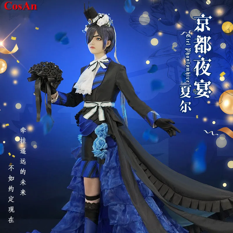 

Anime Black Butler Ciel Phantomhive Cosplay Costume Handsome Gorgeous Uniforms Full Set Activity Party Role Play Clothing S-XL