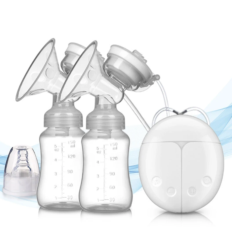 

QWZ New Real Bubee Double Electric Breast Pumps Powerful Lactation Nipple Suction USB Electric Breast Pump Baby Milk Bottle