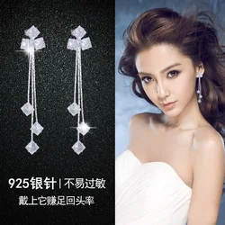 New Hot Fashion Silver Long fringed earrings for Women Girls Gift Fashion Statement Jewelry  earrings for women