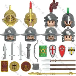 Single Sell Medieval Time Knight Warrior Roman Soldier Armor Helmet Building Blocks Figures Accessories Toys For Children XH0320