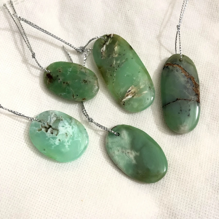 Sale 4pcs/lot Natural Chrysoprase Jade Gem Stone Jewelry pendant for necklace,approx 30-45mm