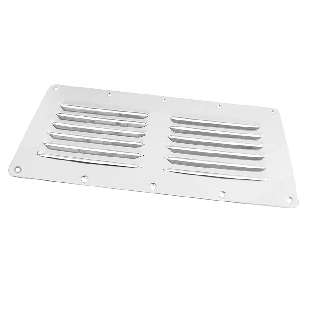 316 Stainless Steel Air Venting Panel - Rectangular Louvered Vent Cover Grille for Marine Yacht RV Caravan