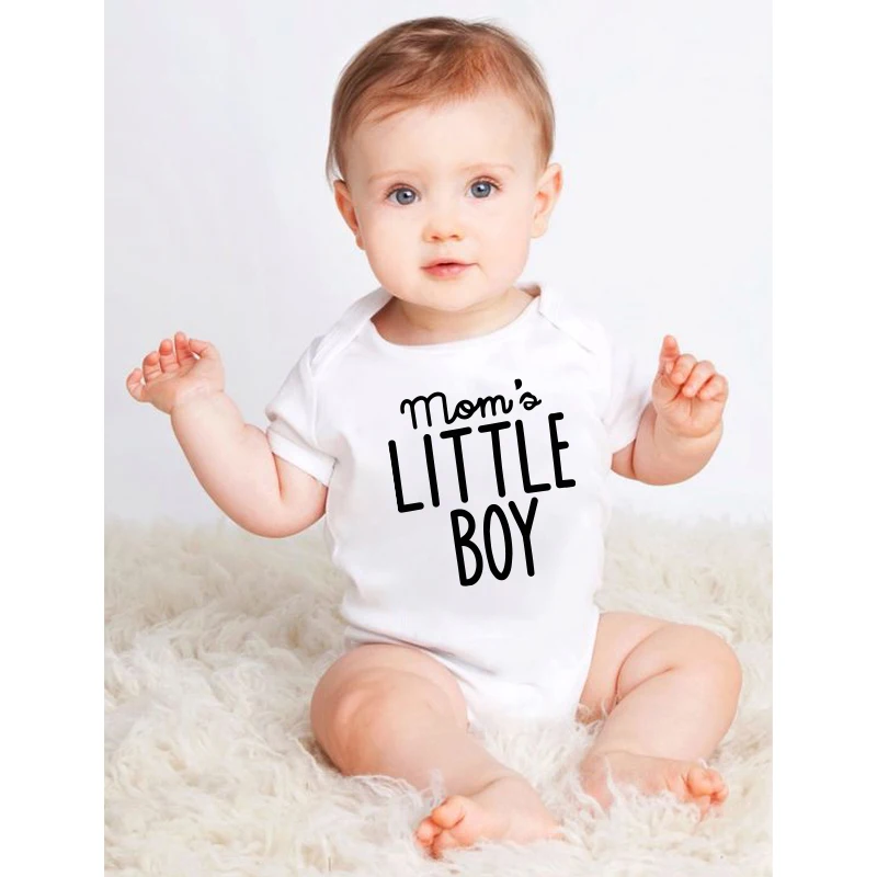 Toddler Funny Newborn Baby Clothes MOM LITTLE BOY Print kid 100% Cotton Jumpsuits Bodysuits Outfits Infant Romper son baby 0-24M