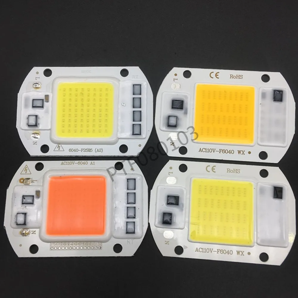 

20W 30W 50W 60x40mm LED Floodlight COB Chip 110V 220V white /warm white +heat sink with driver