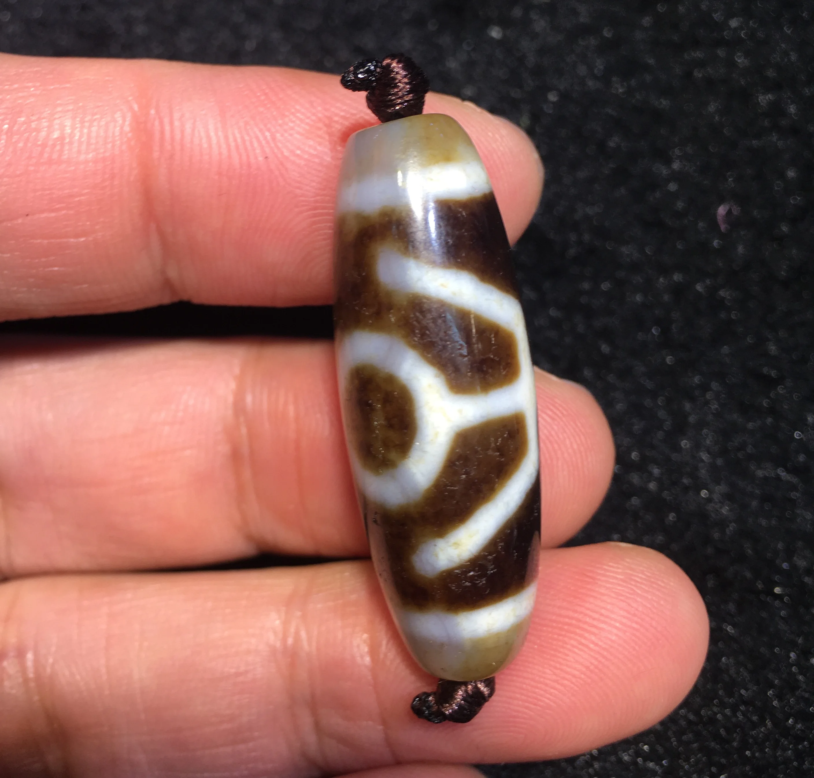 

AL Treasure Magic Power Tibetan old Agate Guiren Tairen Lucky Man dZi Bead Amulet Pendant Talisman Timestown