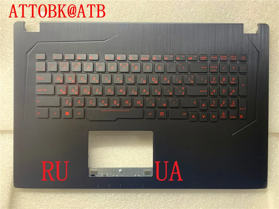 Nowy rosyjski/angielski klawiatura do laptopa Asus GL753 GL753VD GL753VE FX753 FX753VD podświetlany z pokrywą C