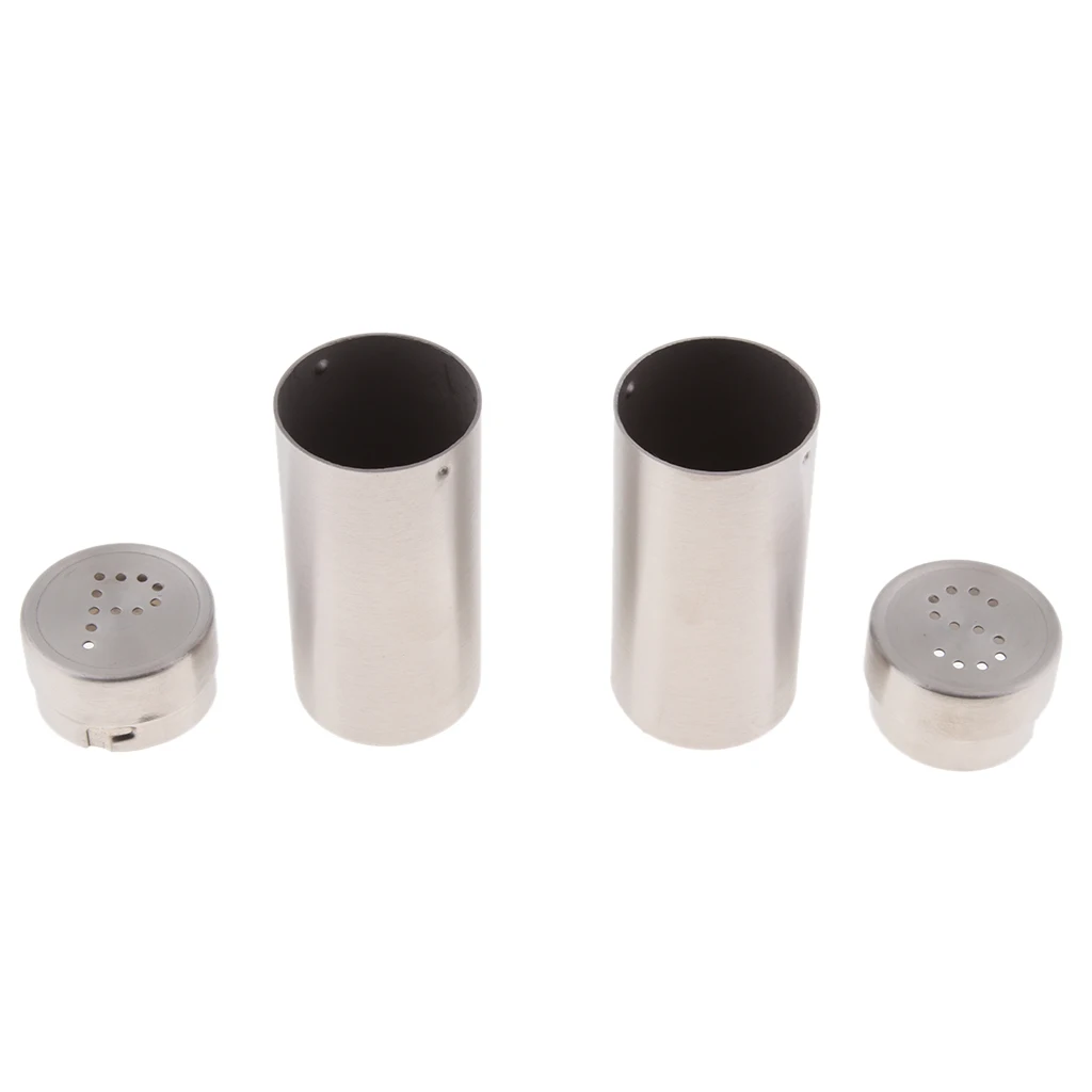 2Pcs Stainless Steel Bottom Casing Salt and Pepper Shakers Set with Tray and Letter Initial