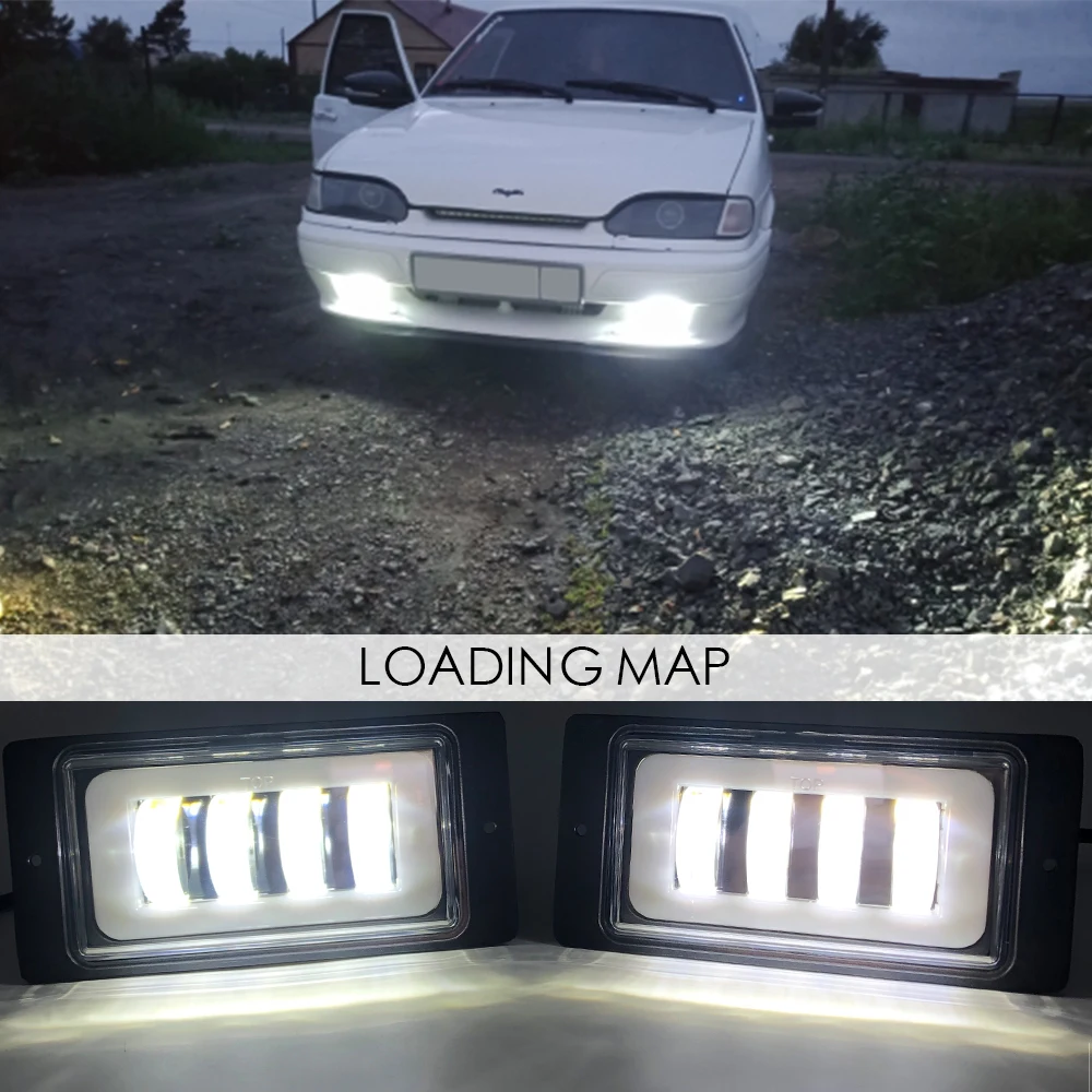 

1pair Waterproof 30W 6000K Led Fog Light fog with halo Passing Light for lada 2110 -2117 cars front fog Lamp