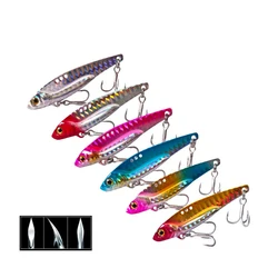 6Colors 3D Eyes Metal Vib Blade Lure 5/7.5/13/16/20G Sinking Vibration Baits Artificial Vibe for Bass Pike Perch Fishing