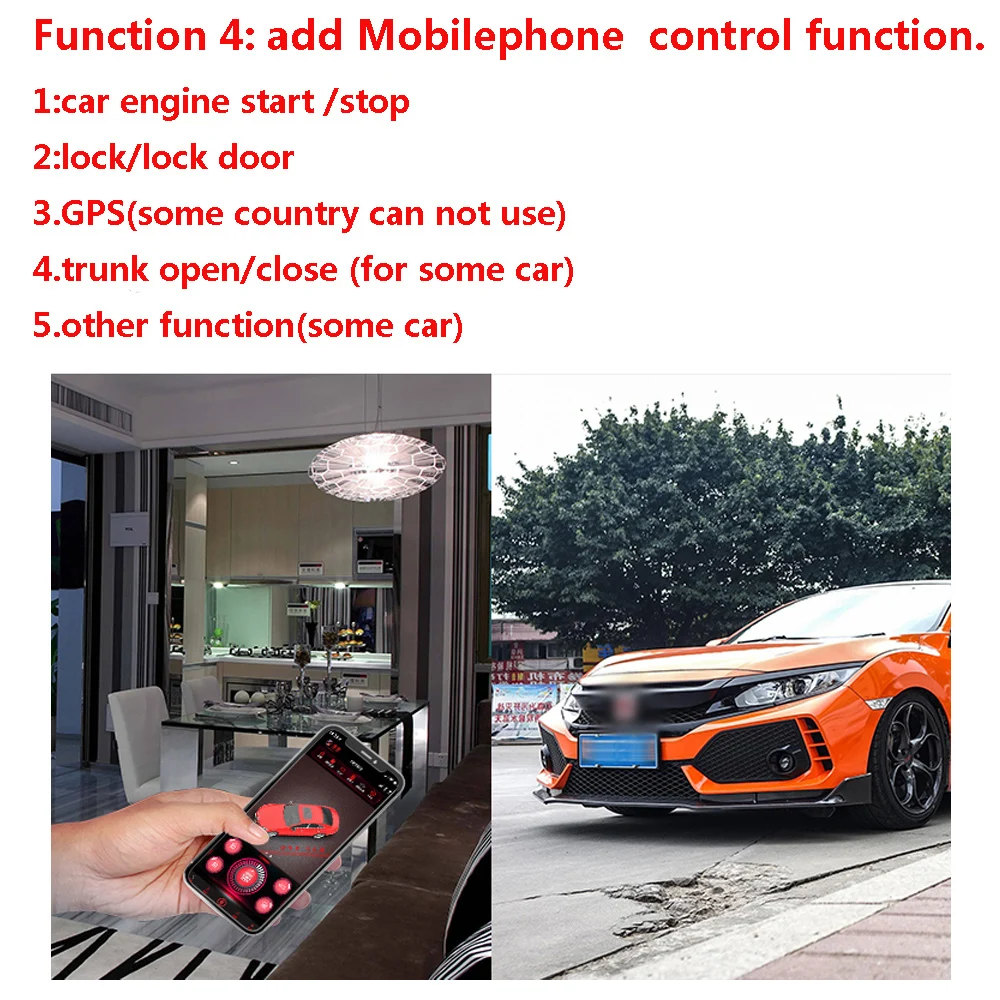 Dla Honda Accord Year2009-2012 dodaj Push, aby rozpocząć Alarm samochodowy aplikacja na telefon pilot zdalnego sterowania System blokowania Plug and