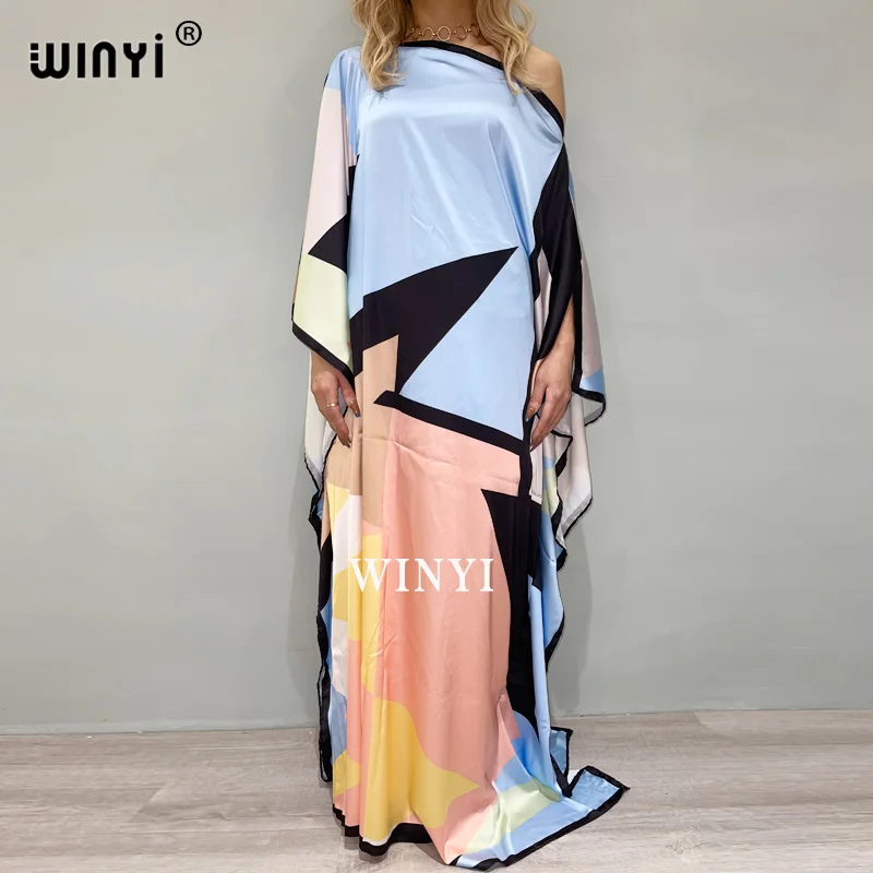 WINYI Womens Boho Maxi Floral Araba плать Summer 2021 robe Women Elegant  امرأة اللباسHoliday Beach Dress Sundress Party Dress