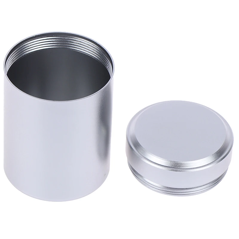 1x Silver Airtight Proof Container Aluminum Herb Stash Metal Sealed Can Tea Jar Storage Containers New Arrival